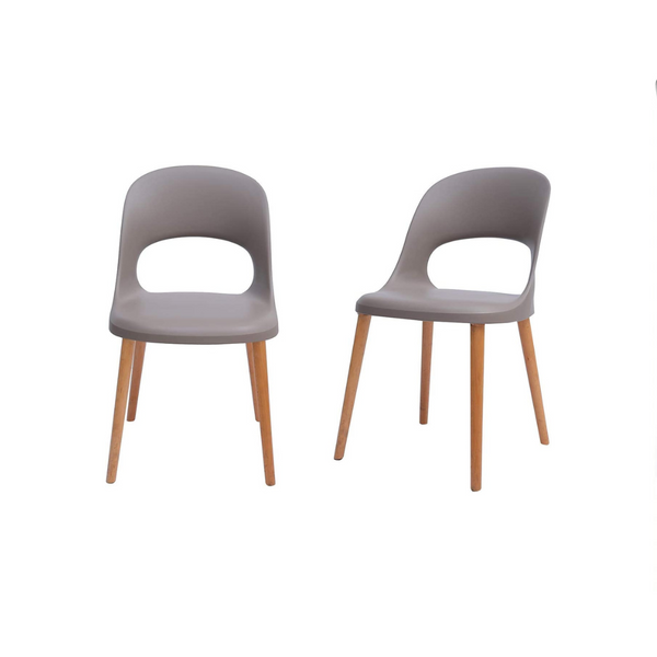 Set of 2 Rivet Henrik Modern Open-Back Plastic Dining Chair