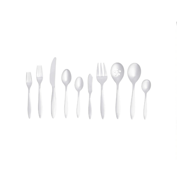 Amazon Basics Juego de cubiertos de acero inoxidable de 65 piezas Servicio para 12