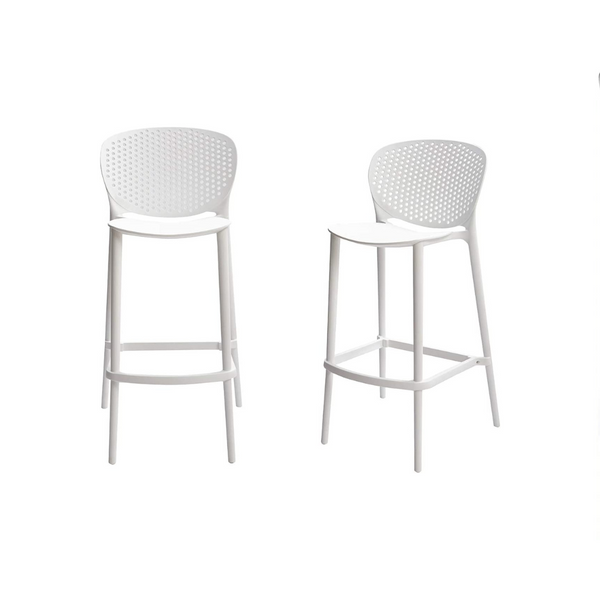 Juego de 2 taburetes de bar con respaldo alto y reposapiés Amazon Basics