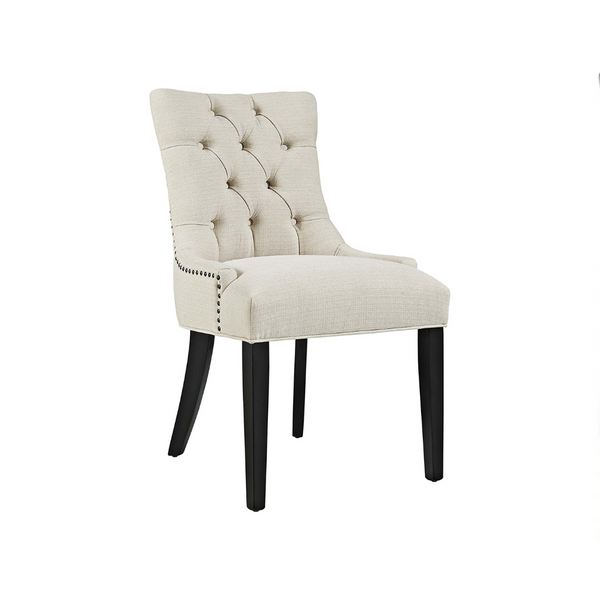 Elegant Button-Tufted Upholstered Fabric Dining Room Chair