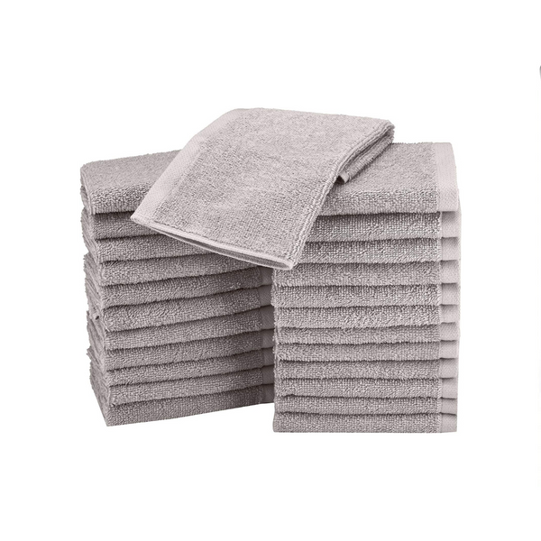 24 Amazon Basics Fast Drying, Extra Absorbent Washcloths