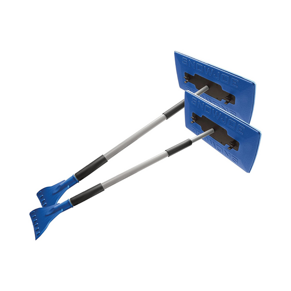 Snow Joe SJBLZD-JMB2-SJB Paquete de 2 escobas telescópicas gigantes para nieve + raspador de hielo