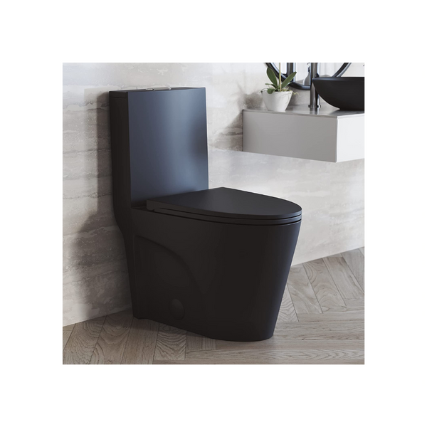 Swiss Madison Well Made Forever St. Tropez One Piece Matte Black Toilet