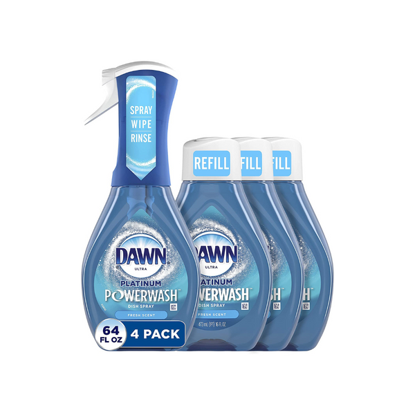 1 Spray with 3 Refills of Dawn Platinum Powerwash Dish Spray