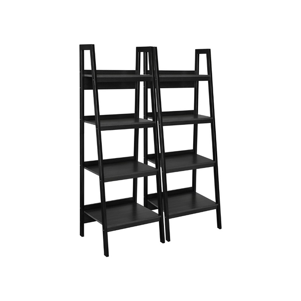 Ameriwood Home Lawrence - Librería con escalera de 4 estantes, color negro