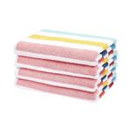 Paquete de 4 toallas de playa a rayas Cabana de Amazon Basics 