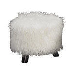 Linon Flokati Foot, 16-Inch, White Stool