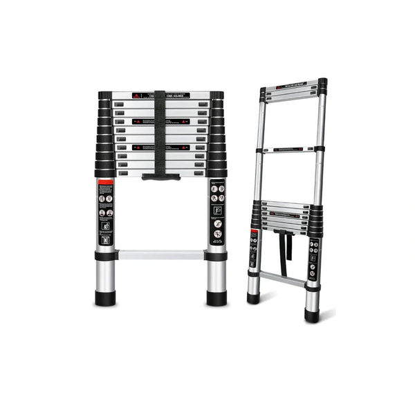 12.5 FT, Collapsible Extension Ladder, 330lbs Capacity