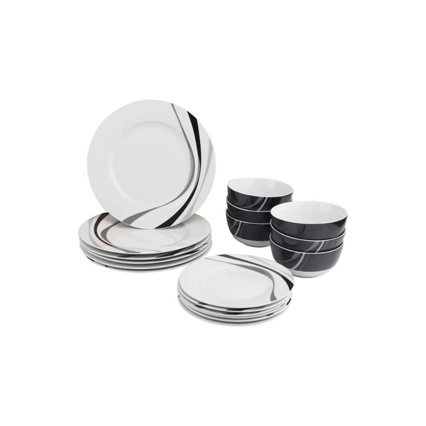 Service for 6 Amazon Basics 18-Piece Dinnerware Set