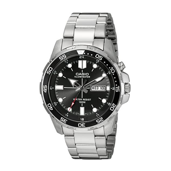 Casio Men's Super Illuminator Diver Analog Display Quartz Silver Watch