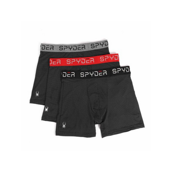 Spyder Calzoncillos tipo bóxer de malla de nailon para hombre, paquete de 3