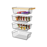 4-Pack Veckle Under Shelf Metal Basket Organizer