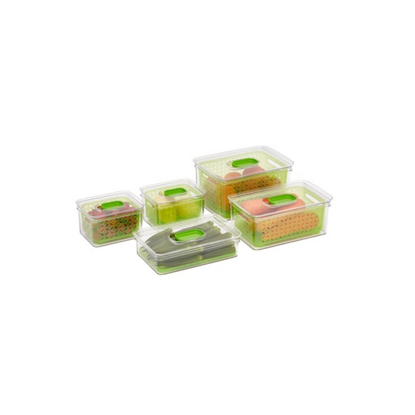 Amazon Basics Juego de 5 recipientes para guardar alimentos agrícolas