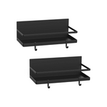 2-Pack Thipoten Magnetic Spice Rack Organizer with 2 Removable Hooks (Black)