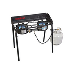 Camp Chef Explorer, Two Burner Stove, Two 30,000 BTU's cast-aluminum , Cooking Dimensions