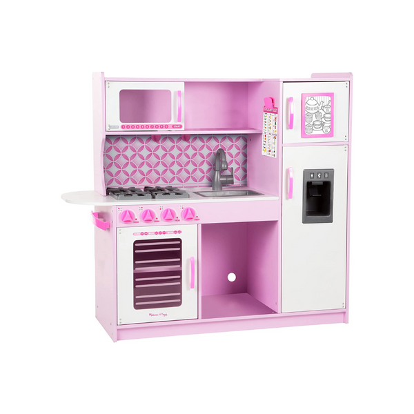 Melissa & Doug Wooden Chef’s Pretend Play Toy Kitchen with Ice Cube Dispenser