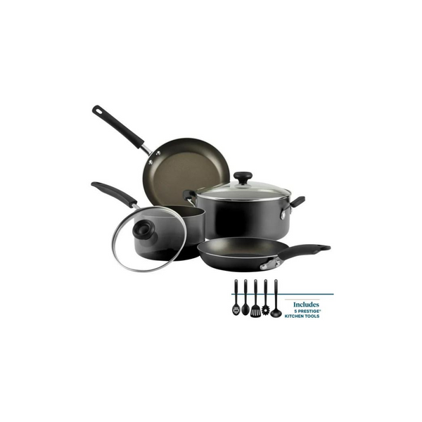Utensilios de cocina antiadherentes de aluminio de fácil limpieza Farberware de 11 piezas (3 colores)