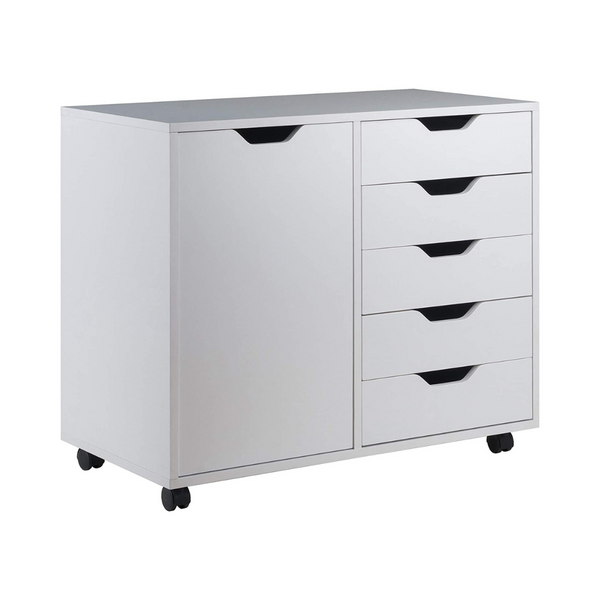 Gabinete lateral móvil Winsome Wood Halifax de 5 cajones