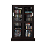 Gabinete de almacenamiento de medios Atlantic Windowpane con puertas corredizas estilo panel de vidrio templado
