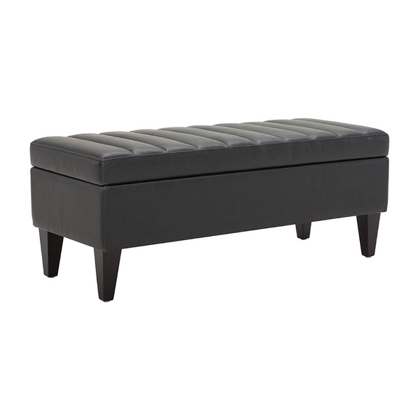 Rivet Channel-Tufted Velvet Storage Ottoman