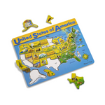 Juguete rompecabezas con mapa de madera de EE. UU. Melissa &amp; Doug de 45 piezas