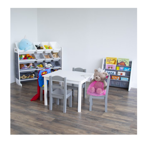 Kids Book Rack & 5 Piece Table and Chair Set