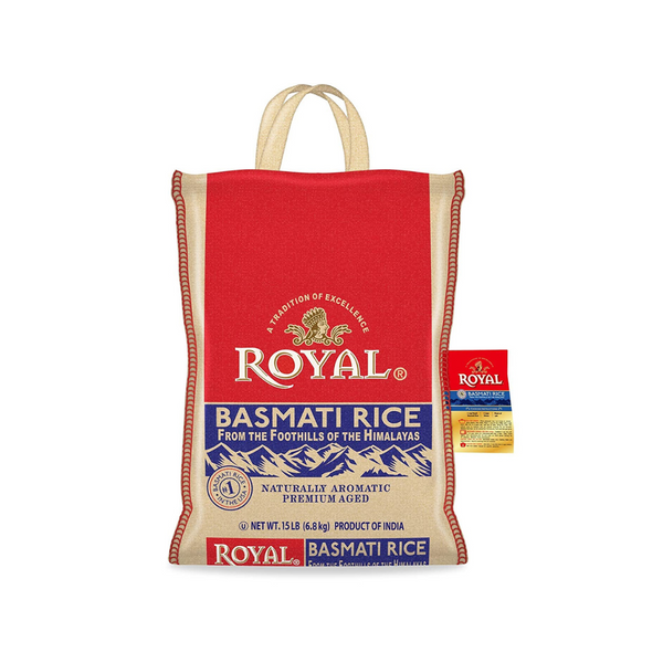 Auténtico arroz Royal Basmati bolsa de 15 libras