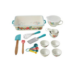 The Pioneer Woman Juego de preparación y horneado de 20 piezas con fuente para hornear y tazas medidoras