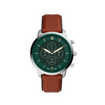 Reloj inteligente híbrido Fossil Neutra HR para hombre con correa de cuero marrón