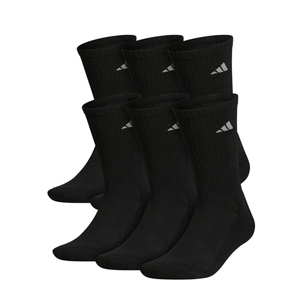 6 pares de calcetines deportivos acolchados adidas para hombre (2 colores)