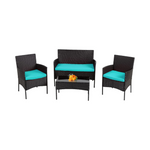 4 Piece Rattan Patio Furniture Set