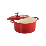 Horno holandés redondo cubierto Tramontina de hierro fundido esmaltado, 5.5 cuartos