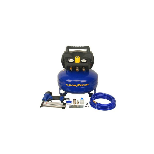 6-Gallon Goodyear Portable Pancake Air Compressor w/ 2" Brad Nail Combo Kit