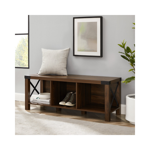 Rustic Farmhouse Entryway Storage Bench