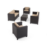 4 Or 6 Piece All Weather Faux Wicker Chat Set with Cushions
