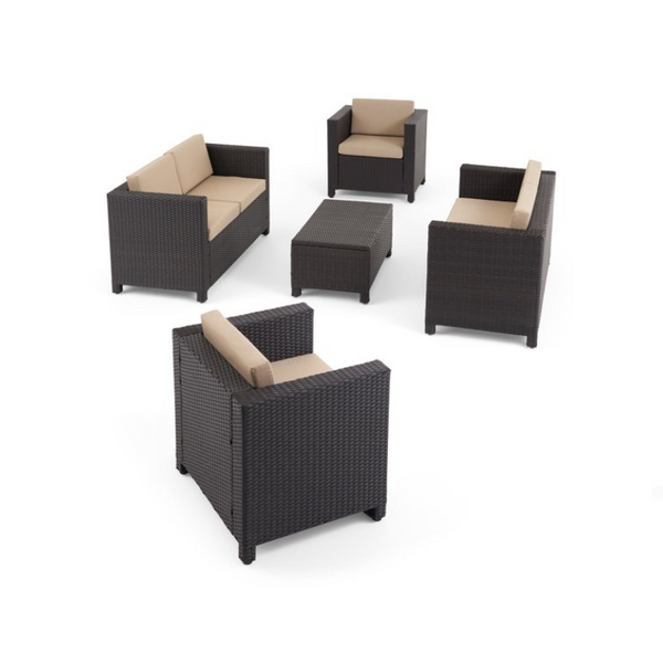 4 Or 6 Piece All Weather Faux Wicker Chat Set with Cushions