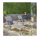 Set of 2 Levi Outdoor Wicker and Aluminum Chaise Lounges