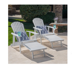 Set of 2 Wood Adirondack Chair with Footrest