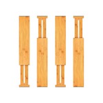 Organizadores de divisores de cajones de bambú Organización de separadores de madera expandibles ajustables