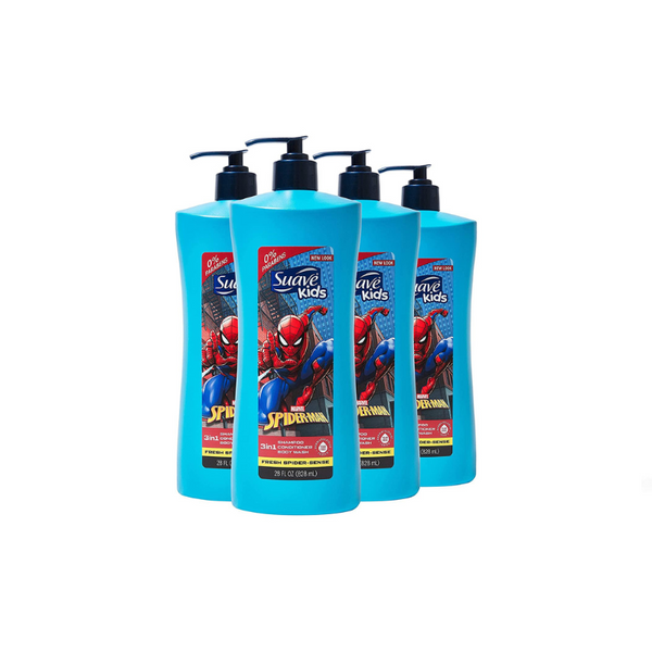 4 botellas de Suave Kids 3 en 1 Champú Acondicionador Gel de baño