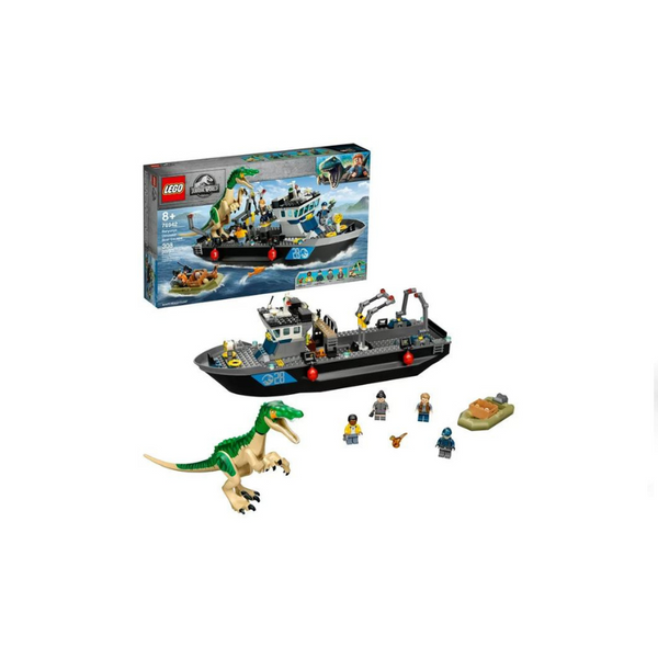 LEGO Jurassic World - Huida del barco del dinosaurio Baryonyx, 308 piezas