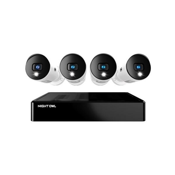 Night Owl DVR de 8 canales con disco duro de 1 TB y 4 cámaras de seguridad HD con cable