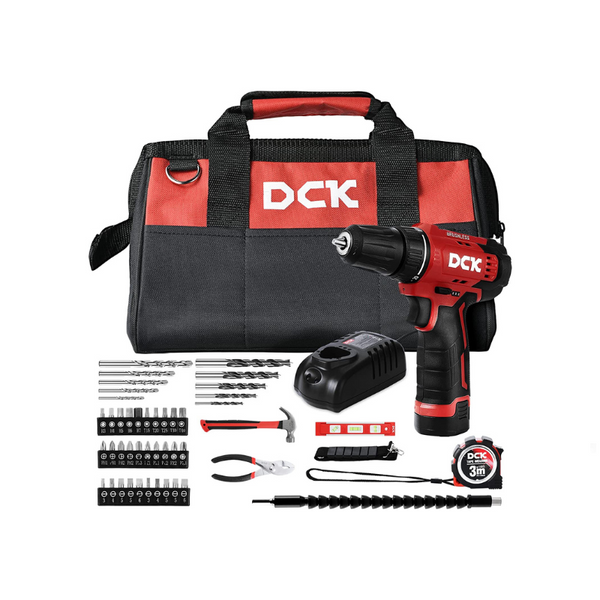 DCK Brushless Cordless Drill Set, 12V Cordless Drill with 2.0Ah Battery and Charger