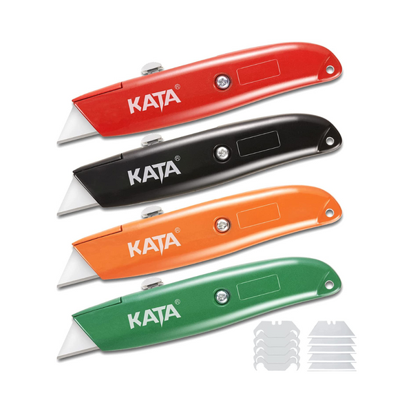 Paquete de 4 cuchillos utilitarios retráctiles coloridos