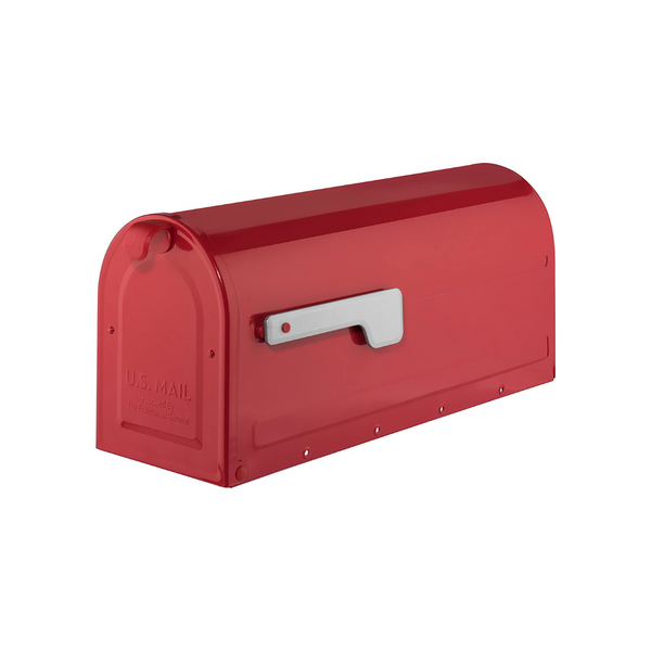 Architectural Mailboxes MB1 Post Mount Mailbox w/ Adjustable Flag (Red)