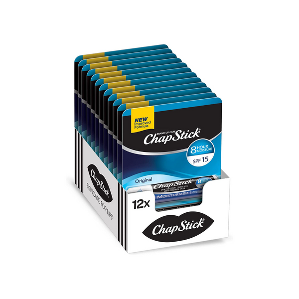 12 ChapStick Moisturizer Original SPF 15 Lip Balm Tubes