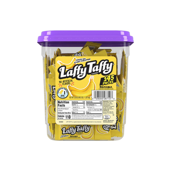 Laffy Taffy Candy Jar, Banana, 145 Count