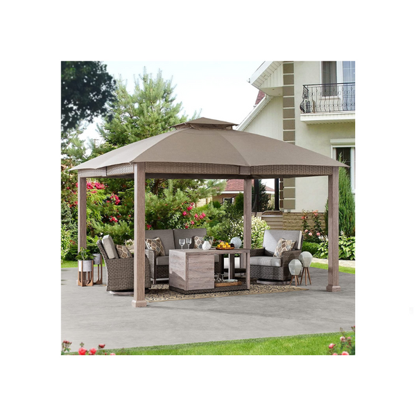 Cenador Sunjoy de 11 ′ x 13 ′ con techo de dosel de tela Sunbrella Shade