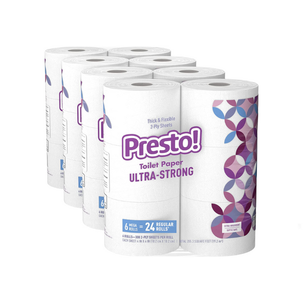 Papel higiénico ultrafuerte Presto 72 Mega (288 regular)