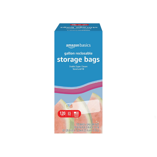 120 Amazon Basics Gallon Food Storage Bags